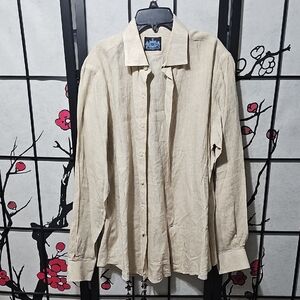 Astor & Black Classic Beige Long Sleeve Button Shirt Size Large